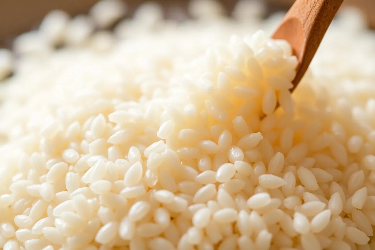 Polished rice grains